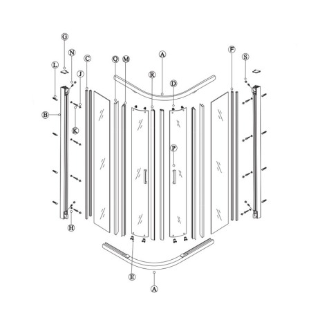 Cabina de dus Sanswiss, Ocelia, semirotunda 90 x 90 cm, cu acces pe mijloc, crom lucios [1]
