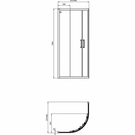 Cabina de dus semirotunda cu usi glisante Ideal Standard Connect 2 90x90 profil alb [1]