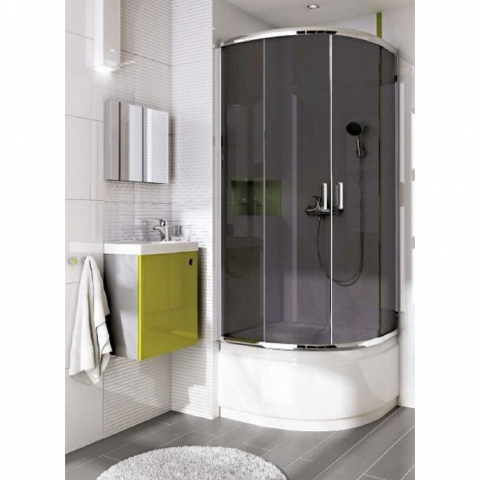Cabina de dus semirotunda Deante Funkia cu usi culisante 90x90x185 cm finisaj crom [1]