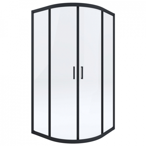 Cabine de dus semirotunde - Cabina de dus semirotunda Deante Funkia negru cu usi culisante 80x80 cm