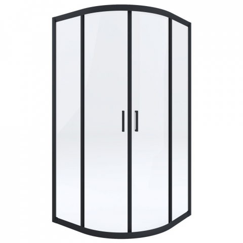 Cabine de dus semirotunde - Cabina de dus semirotunda Deante Funkia negru cu usi culisante 90x90 cm