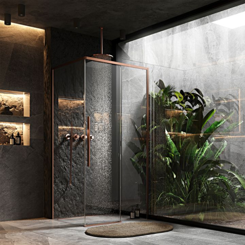 Cabina de dus SOLAR 120x90 cm cupru periat  [2]