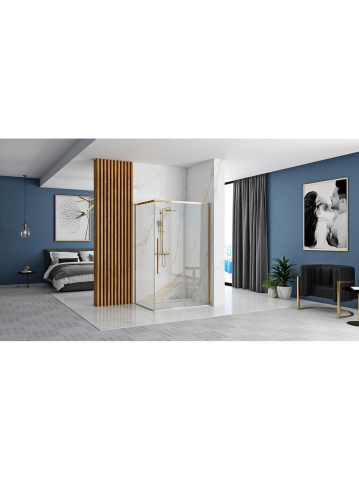 Cabina de dus SOLAR cu cadita alba 90x90 cm auriu [2]