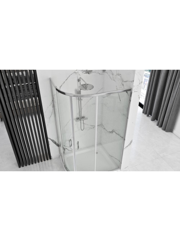 Cabina dus cu cadita alba REA Look montaj dreapta 80x100 crom [2]