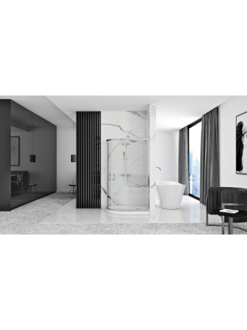 Cabina dus cu cadita alba REA Look montaj dreapta 80x100 crom [3]