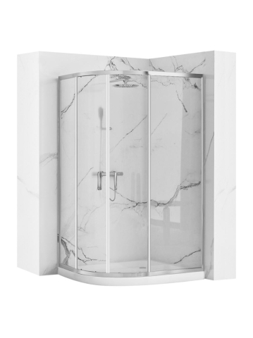 Cabine dus - Cabina dus cu cadita alba REA Look montaj dreapta 80x100 crom