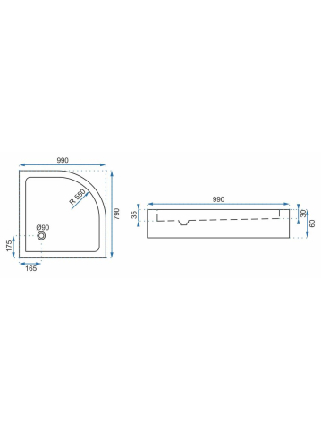 Cabina dus cu cadita alba REA Look montaj dreapta 80x100 crom [7]