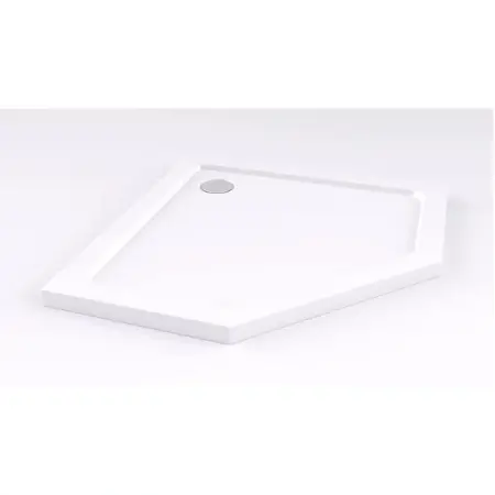 Cabina dus cu cadita de dus pentagonala si usa batanta Rea Diamond 90x90 auriu - negru [7]