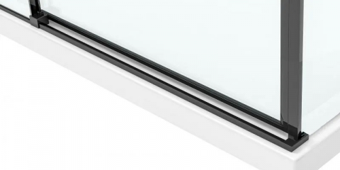 Cabina dus cu cadita de dus patrata Rea Solar cu usa glisanta 90x90 negru mat [5]