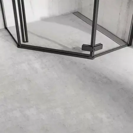 Cabina dus cu cadita pentagonala Rea Diamond cu usa batanta 90x90 negru [7]