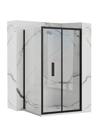 Cabine de dus dreptunghiulare - Cabina dus De colt Rapid Fold 80x90 cm negru
