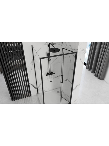 Cabina dus De colt Rapid Fold 80x90 cm negru [1]