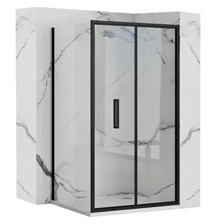 Cabine dus - Cabina dus de colt Rapid Fold Negru 90x80cm, Rea