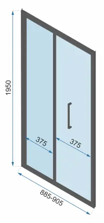 Cabina dus de colt Rapid Fold Negru 90x80cm, Rea [6]