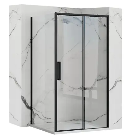 Cabine dus - Cabina dus de colt Rapid Slide Negru 130x90cm, Rea