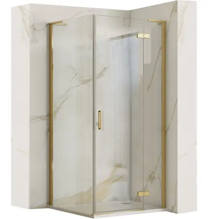 Cabine de dus dreptunghiulare - Cabina dus Hugo Auriu Periat 80x90cm, Rea