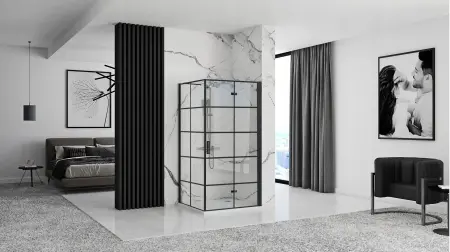 Cabina dus Molier Negru 110x90cm, Rea [2]