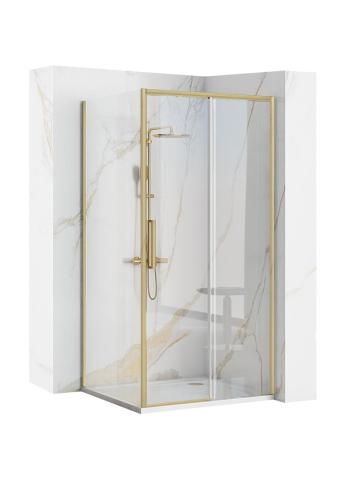 Cabine de dus dreptunghiulare - Cabina dus Rapid Slide 140x90 cm auriu periat