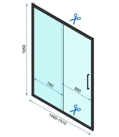 Cabina dus Rapid Slide Auriu 130x80cm, Rea [9]