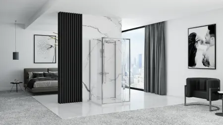 Cabina dus Rapid Swing Crom 90x80cm, Rea [2]