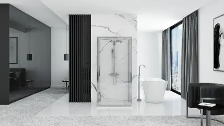 Cabina dus Rapid Swing Crom 90x80cm, Rea [3]