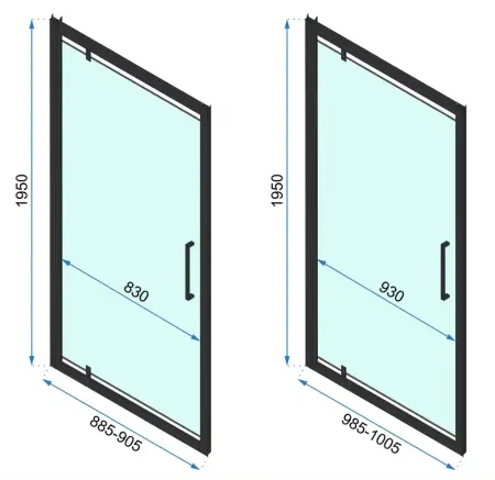Cabina dus Rapid Swing Crom 90x80cm, Rea [6]