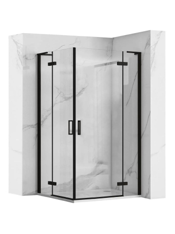 Cabine de dus patrate - Cabina dus REA Hugo Double 100x100 cm negru