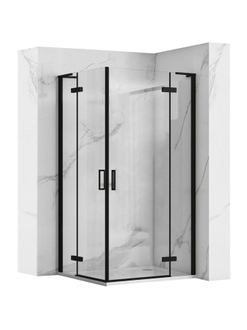 Cabine de dus patrate - Cabina dus REA Hugo Double 90x90 cm negru