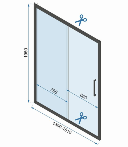 Cabina dus REA Rapid Slide 150x100 cm crom [10]