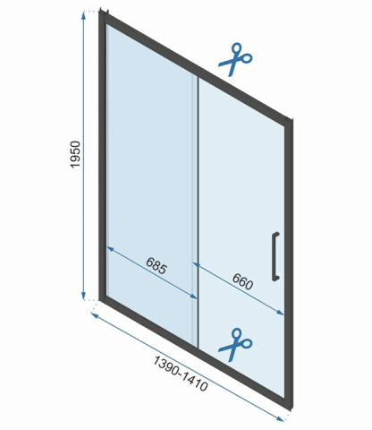Cabina dus REA Rapid Slide 150x100 cm crom [9]