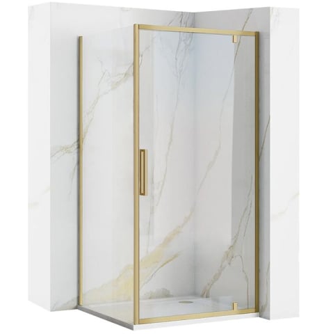Cabine de dus patrate - Cabina dus REA Rapid Swing 90x90 cm auriu periat