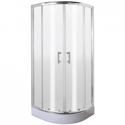 Cabine dus - Cabina dus semirotunda cu usi glisante Deante Jasmin 80x80 cm