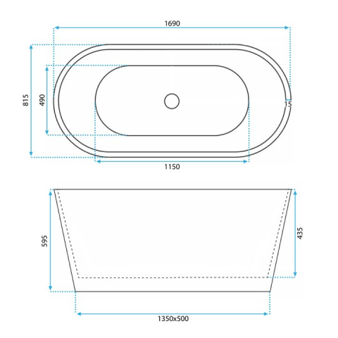 Cadă acrilică freestanding GAJA 170 [6]