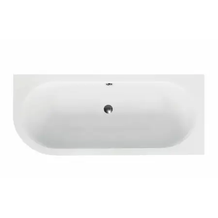 Cada asimetrica Besco Avita 160x75 cm alb lucios cu montaj dreapta [3]
