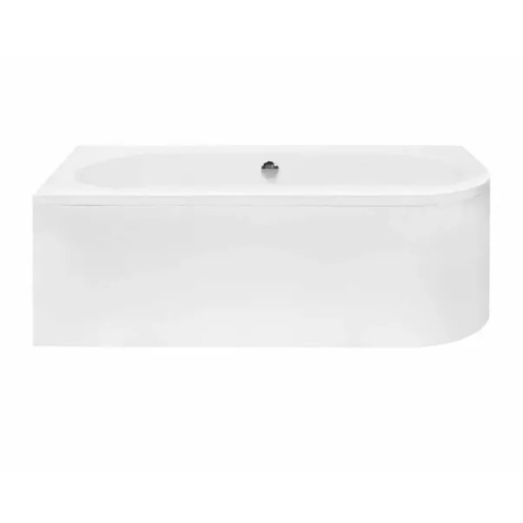 Cada asimetrica Besco Avita 160x75 cm alb lucios cu montaj stanga [3]