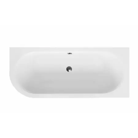Cada asimetrica Besco Avita 180x80 cm alb lucios cu montaj dreapta [2]