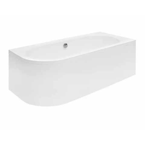Cazi de colt - Cada asimetrica Besco Avita 180x80 cm alb lucios cu montaj dreapta