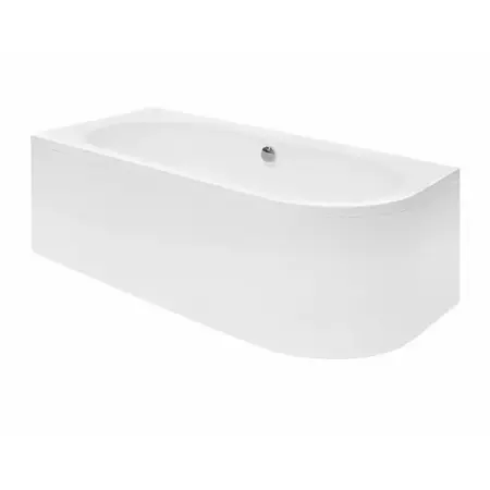Cazi de colt - Cada asimetrica Besco Avita 180x80 cm alb lucios cu montaj stanga