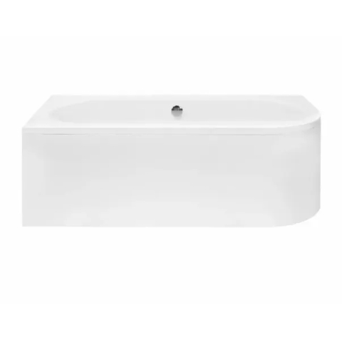 Cada asimetrica Besco Avita 180x80 cm alb lucios cu montaj stanga [3]