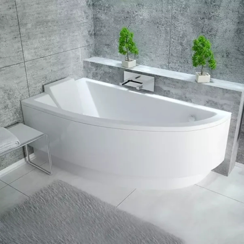 Cada asimetrica Besco Praktika 150x70 cm montaj stanga [0]