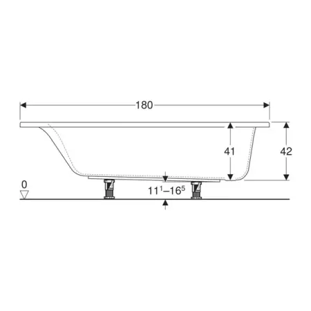 Cada baie dreptunghiulara Geberit Selnova Square 180x80 cm [1]