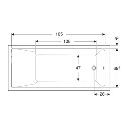 Cada baie dreptunghiulara Geberit Selnova Square 180x80 cm [3]