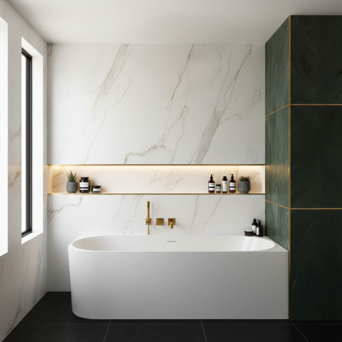 Cadă de colț acrilică Bellanto Slim 170 Dreapta [2]