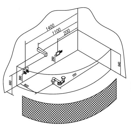 Cada de colt, Kolpasan, Libretto-L, pe stanga, 160 x 100 cm, alb [3]