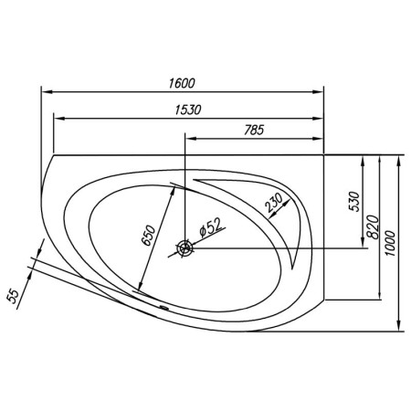 Cada de colt, Kolpasan, Libretto-L, pe stanga, 160 x 100 cm, alb [1]