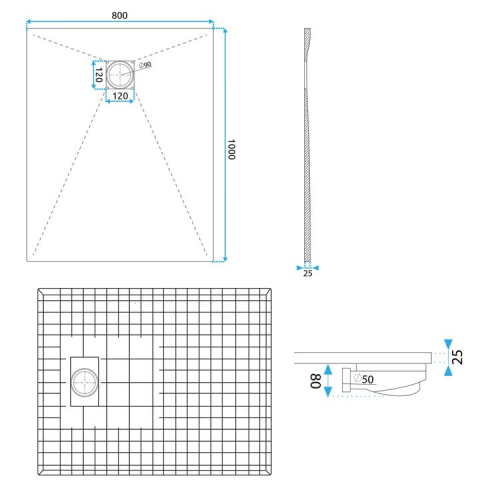 Cada de duș Magnum 100x80 alb [8]