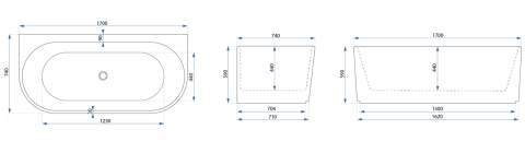 Cada din acril freestanding CORSO 170cm [7]