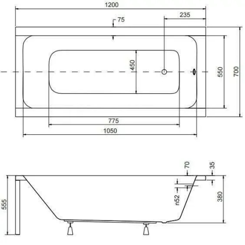 Cada dreptunghiulara Besco Modern 120x70 cm [2]