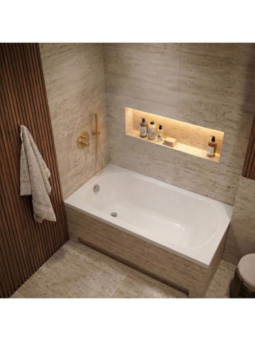 Cadă dreptunghiulara încastrabilă Rea Gloria 130 cm alb [5]