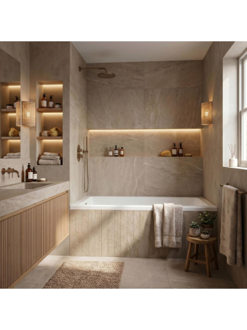 Cadă dreptunghiulara încastrabilă Rea Prima 140 cm alb [3]
